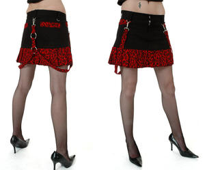  1-MINIFALDA LEOPARDO ROJO