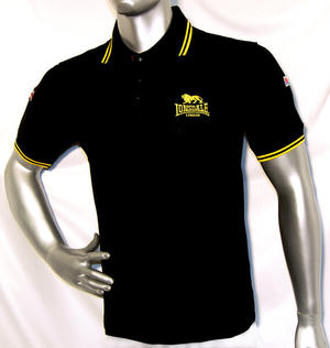 Polo negro rayas amarillas chico