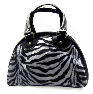 BOLSO BOWLING PEQUE�O CEBRA BLANCA