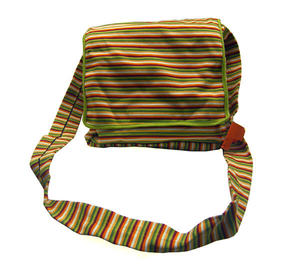 BOLSO PEQUE�O RAYAS GRANATE/NARANJA/VERDE/BLANCO