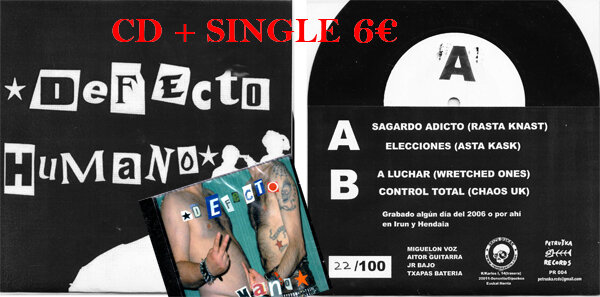 DEFECTO HUMANO SINGLE + CD