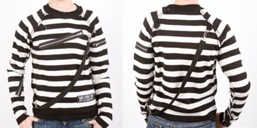 camiseta rayas negras y blancas niño