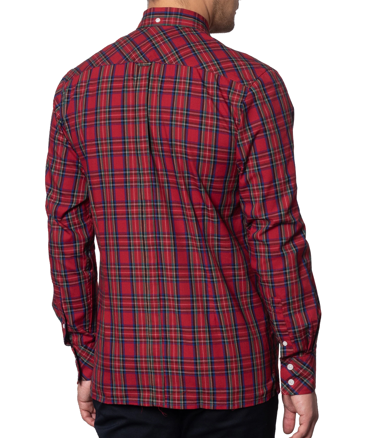 Camisa Escocesa Hombre Roja Camisa Merc Escoces Rojo Manga Larga