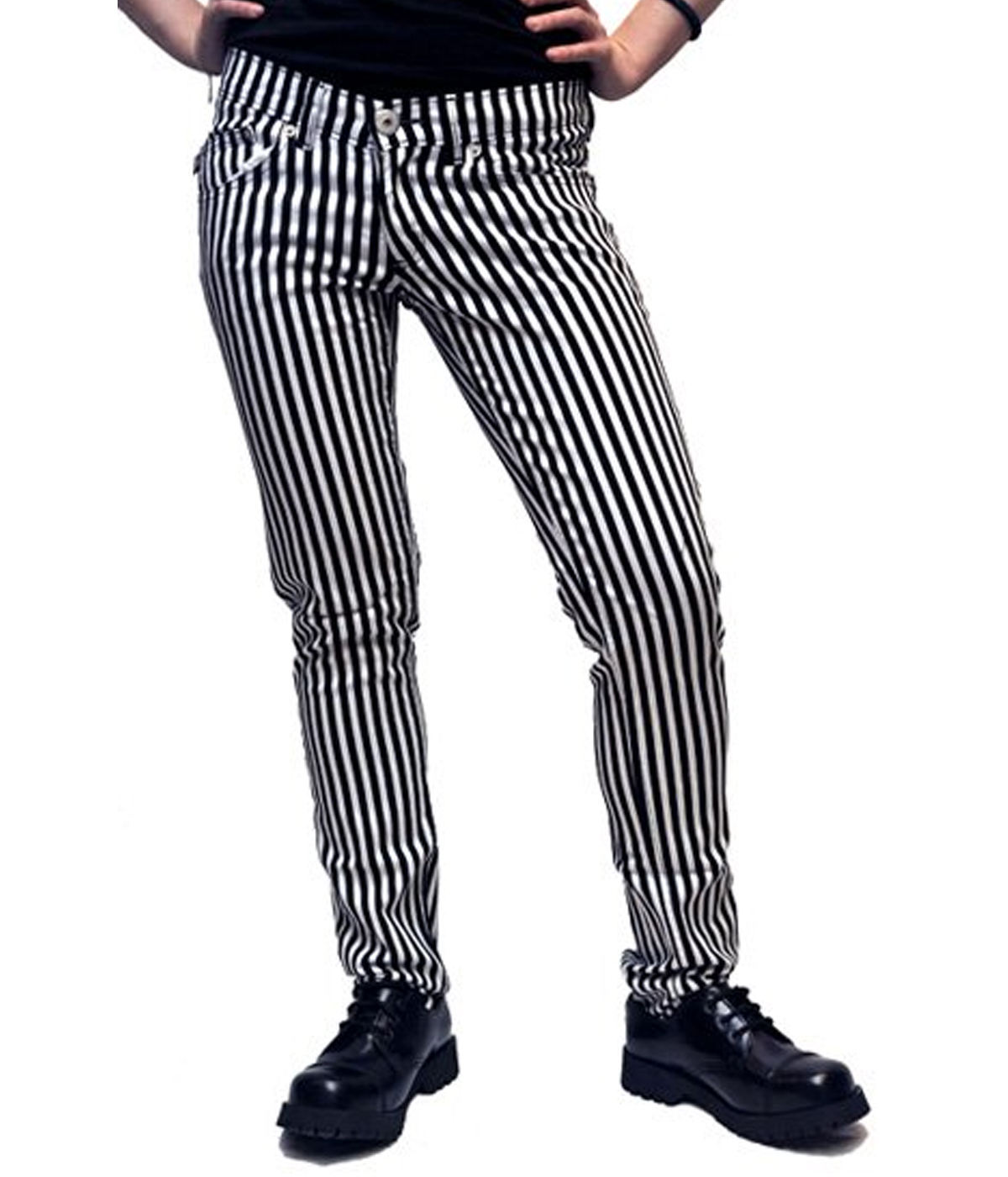 pantalon rayas blanco negro skinny - Más allá del rosa o azul